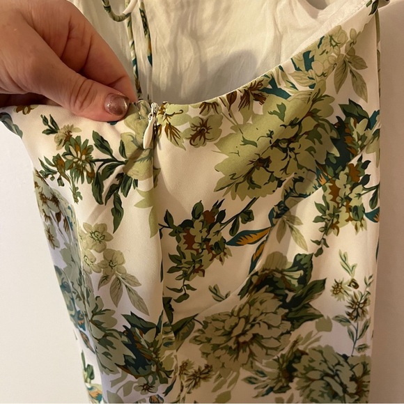 Hello Molly Cherry Tasting Midi Dress Green Floral Print Size Small - Picture 12 of 16